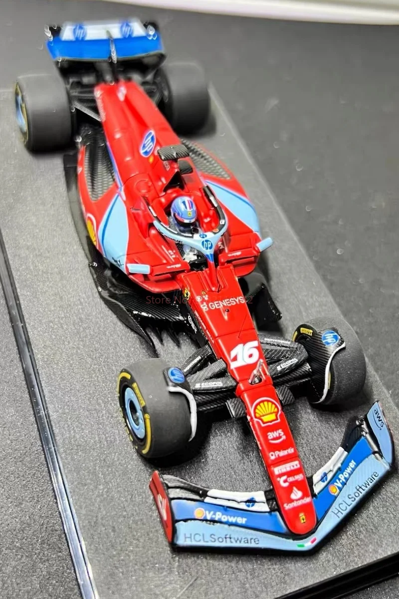1:43 Ferrari SF24 Miami F1 Grand Prix Charles Leclerc Sainz Alloy Luxury Vehicle Die-Cast Car - Image 4